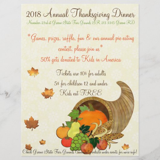 Elegant Thanksgiving COMMUNAUTAIRE GEBEURTENIS DIN Flyer (Voorkant)