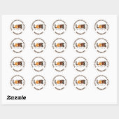 Elegant Thanksgiving Day Classic Round Sticker (Vel)