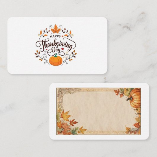 Elegant Thanksgiving Day Enclosure Card Informatiekaartje (Voorkant / Achterkant)