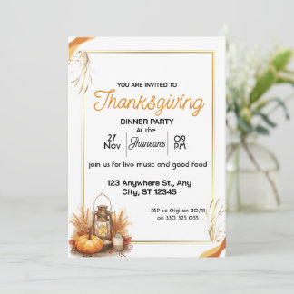Elegant Thanksgiving-diner Kaart