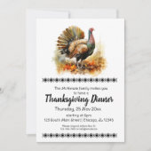Elegant Thanksgiving diner Kaart (Voorkant)