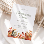 Elegant Thanksgiving Dinner met herfstloof Kaart
