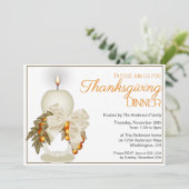 Elegant Thanksgiving Dinner Party Uitnodiging 7 (Staand voorkant)