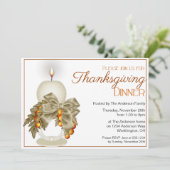 Elegant Thanksgiving Dinner Party Uitnodiging 8 (Staand voorkant)