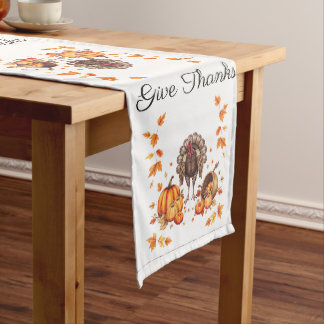 Elegant Thanksgiving "Give Thanks" Table Runner Lange Tafelloper