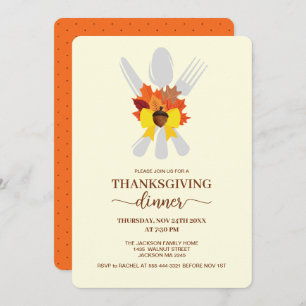 Elegant Thanksgiving Harvest Dinner Party Kaart