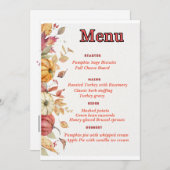 Elegant Thanksgiving menu Kaart (Voorkant / Achterkant)