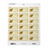 Elegant Thanksgiving Mixed Media WIDE ADRES Etiket (Full Sheet)