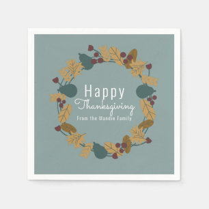 Elegant Thanksgiving Pear Wreath Illustratie Servet