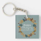 Elegant Thanksgiving Pear Wreath Illustratie Sleutelhanger (voorkant)