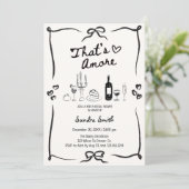 Elegant That's Amore Hand Drawn Bridal Shower  Kaart (Staand voorkant)