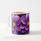 Elégant thé & café Mug avec fleurs violettes Impre (Devant gauche)