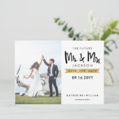 Elegant The Future Mr en Mrs Save the Date Card (Staand voorkant)