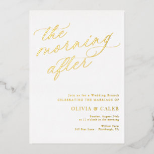 Elegant The Morning After Wedding Brunch Folie Uitnodiging