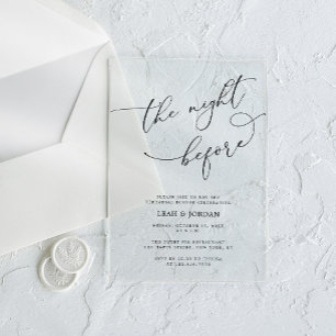 Elegant The Night before Wedding Rehearsal Dinner Acryl Uitnodigingen