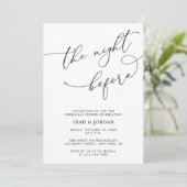 Elegant The Night before Wedding Rehearsal Dinner Kaart (Staand voorkant)