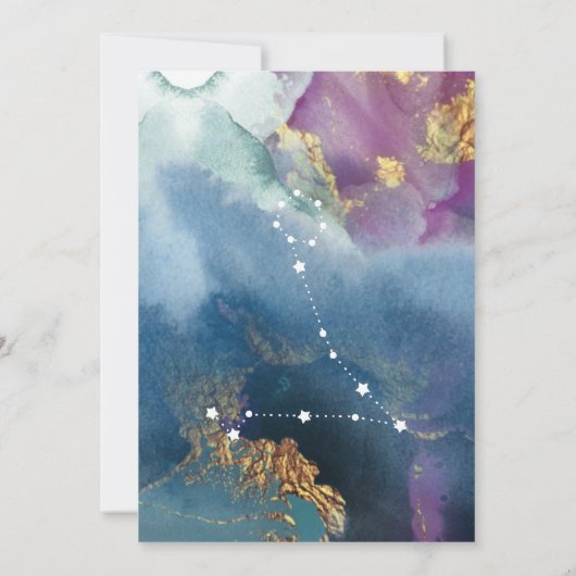 Élégant thème céleste Pisces Nom de table Carte (Dos)