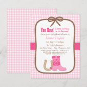 Elégant thème rose Occidental Invitations de douch (Devant / Derrière)