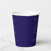 Elegant Thirty 30th Birthday Paper Cup – Navy Blue Papieren Bekers (Rechts)