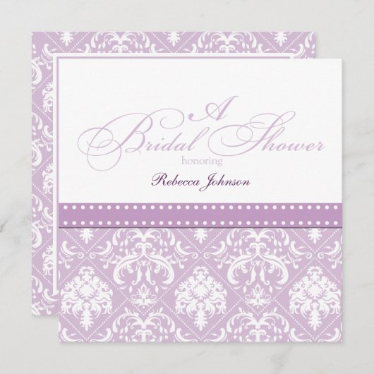 Elegant Thistle Paars damask Vrijgezellenfeest Kaart (Voorkant / Achterkant)