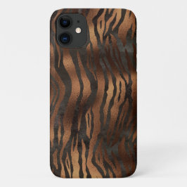 Elegant Tiger Chic Black Bronze Stijlvol iPhone 11 Hoesje