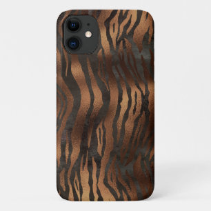 Elegant Tiger Chic Black Bronze Stijlvol iPhone 11 Hoesje