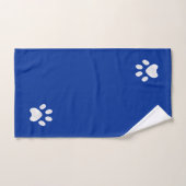 Elegant tijgergezicht, poten en monogram op blauw bad handdoek (Handdoek)