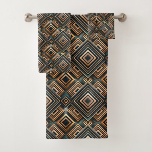 Elegant tile art deco pattern  bad handdoek (Insitu)