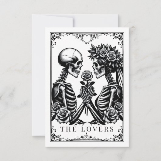 Elegant Till Death Do Us Part Tarot Vrijgezellenfe Bedankkaart (Achterkant)