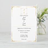 Elegant Timeless Formal Gold Wedding Invitation Kaart (Staand voorkant)