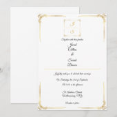 Elegant Timeless Formal Gold Wedding Invitation Kaart (Voorkant / Achterkant)