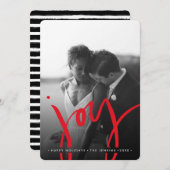 Elegant Timeless Simple JOY | RODE FEESTDAGEN FOTO Feestdagenkaart (Voorkant / Achterkant)