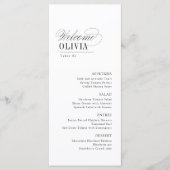 Elegant Timeless Typography Guest Name Wedding Menu (Voorkant)