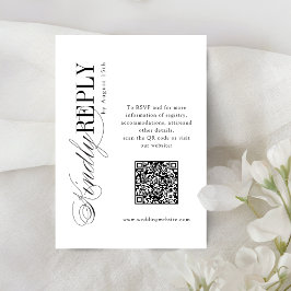 Elegant Timeless Typography Simple QR code wedding RSVP Kaartje