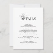 Elegant Timeless Typography Simple Wedding Details Notitiekaartje (Voorkant)