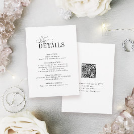 Elegant Timeless Typography Simple Wedding Details Notitiekaartje