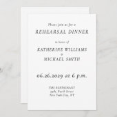 Elegant Timeless Wedding Rehearsal Invitations (Devant / Derrière)