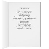 Elegant Timeless White Wedding Program Note Cards (Intérieur (Droit))