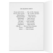 Elegant Timeless White Wedding Program Note Cards (Intérieur (Gauche))
