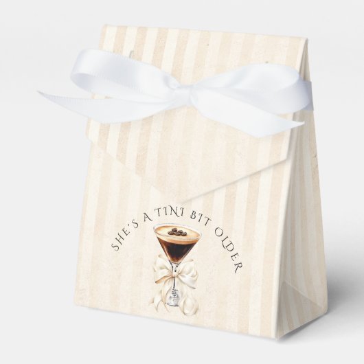 Elegant Tini Bit Older Espresso Martini Birthday Bedankdoosjes (Voorkant Zijde)