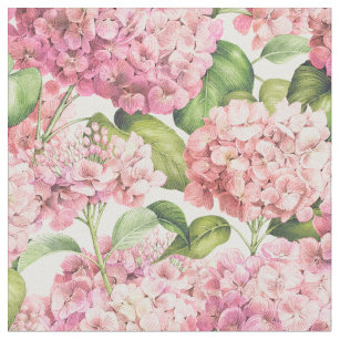 Élégant tissu à motifs floraux d'Hydrangée rose-Bl