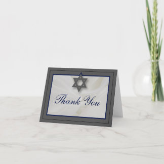 Élégant Tissu Bar Mitzvah Carte de remerciements G