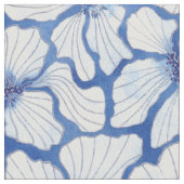 Élégant tissu de fleurs bleues (Fermer)