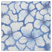 Élégant tissu de fleurs bleues (Échantillon)