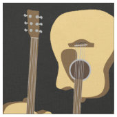 Élégant tissu d'impression de guitare (Fermer)