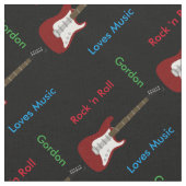 Élégant tissu d'impression de guitare (Fermer)