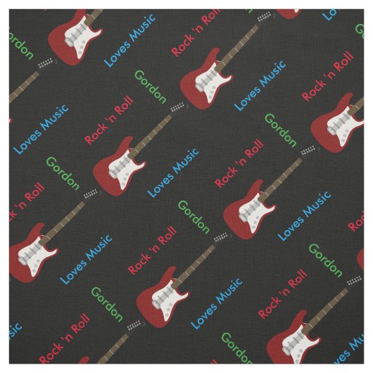 Élégant tissu d'impression de guitare (Échantillon)