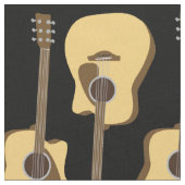 Élégant tissu d'impression de guitare (Fermer)
