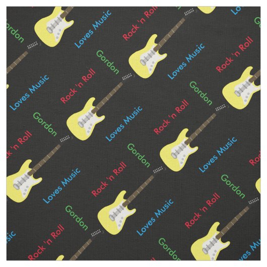 Élégant tissu d'impression de guitare (Échantillon)