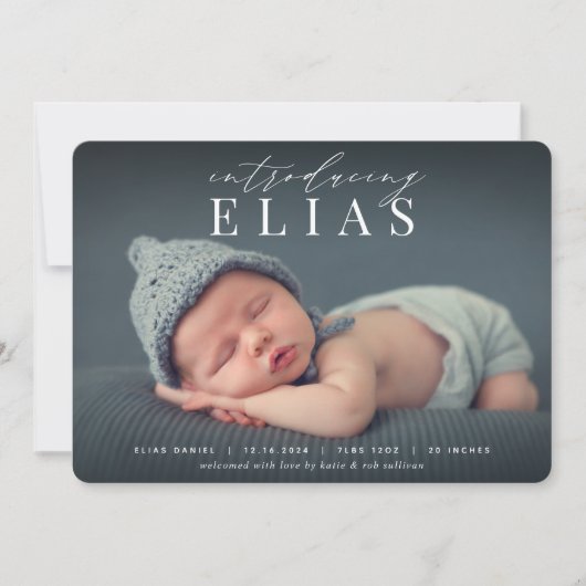 Élégant titre | Faire-part de naissance photo (Devant)